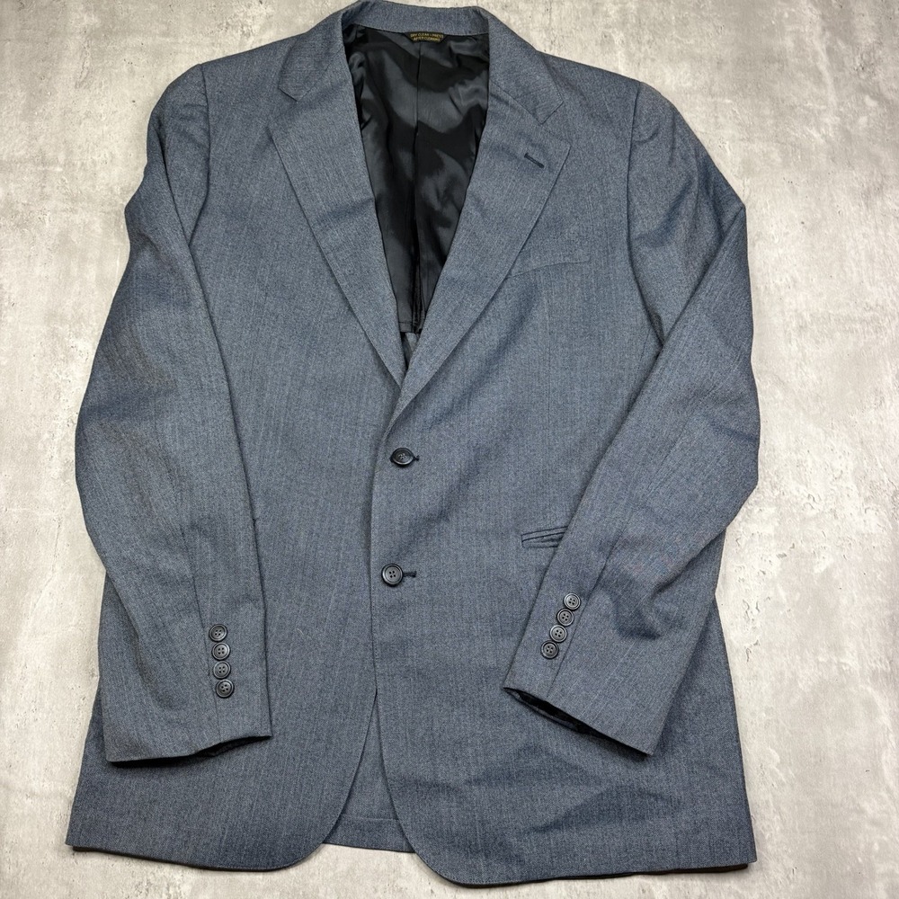 Vintage Cricketeer Blazer Jacket Mens 40R Blue Two Button Sport Coat